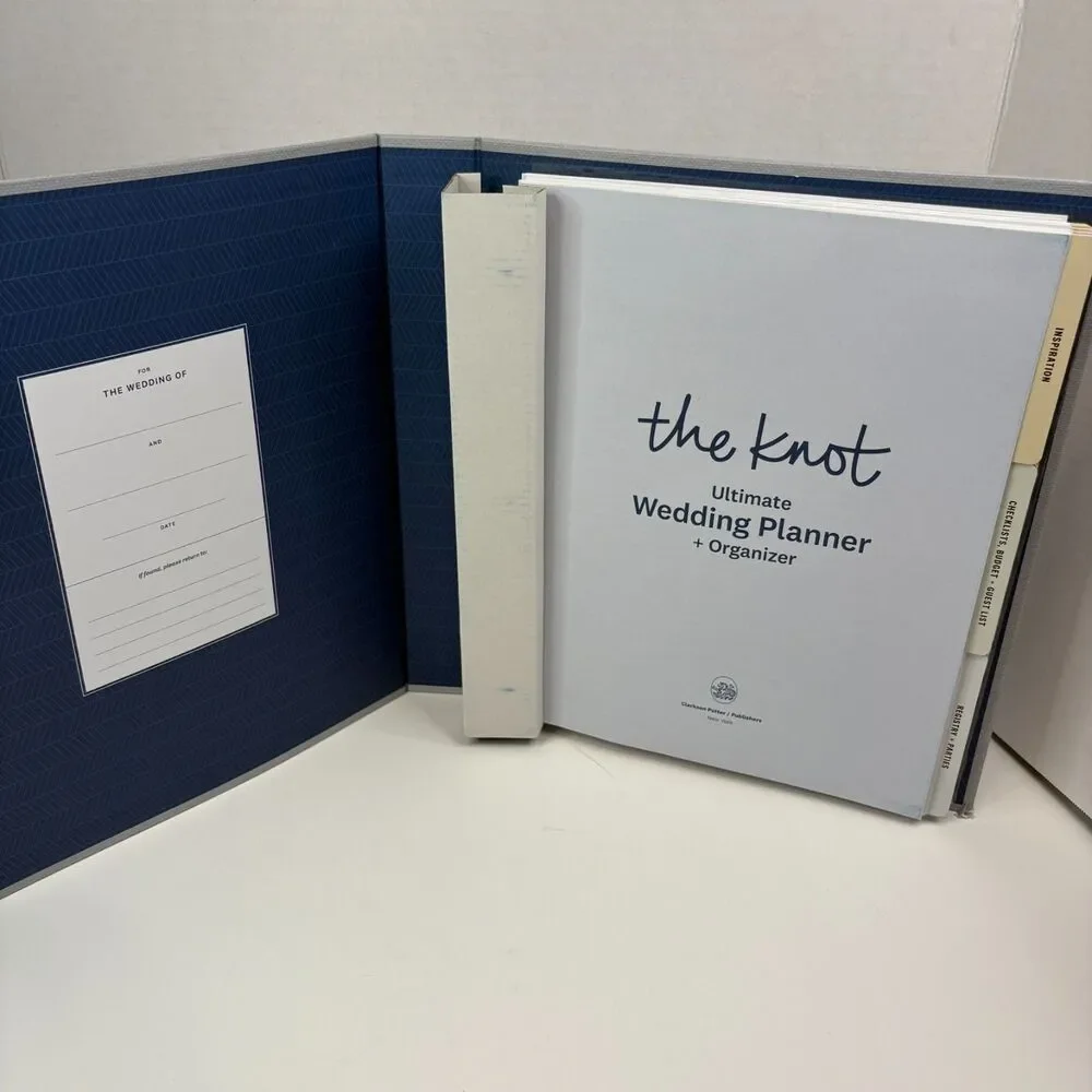 The Knot Wedding Planner/Organizer Binder w/worksheets/checklists/pockets Unused